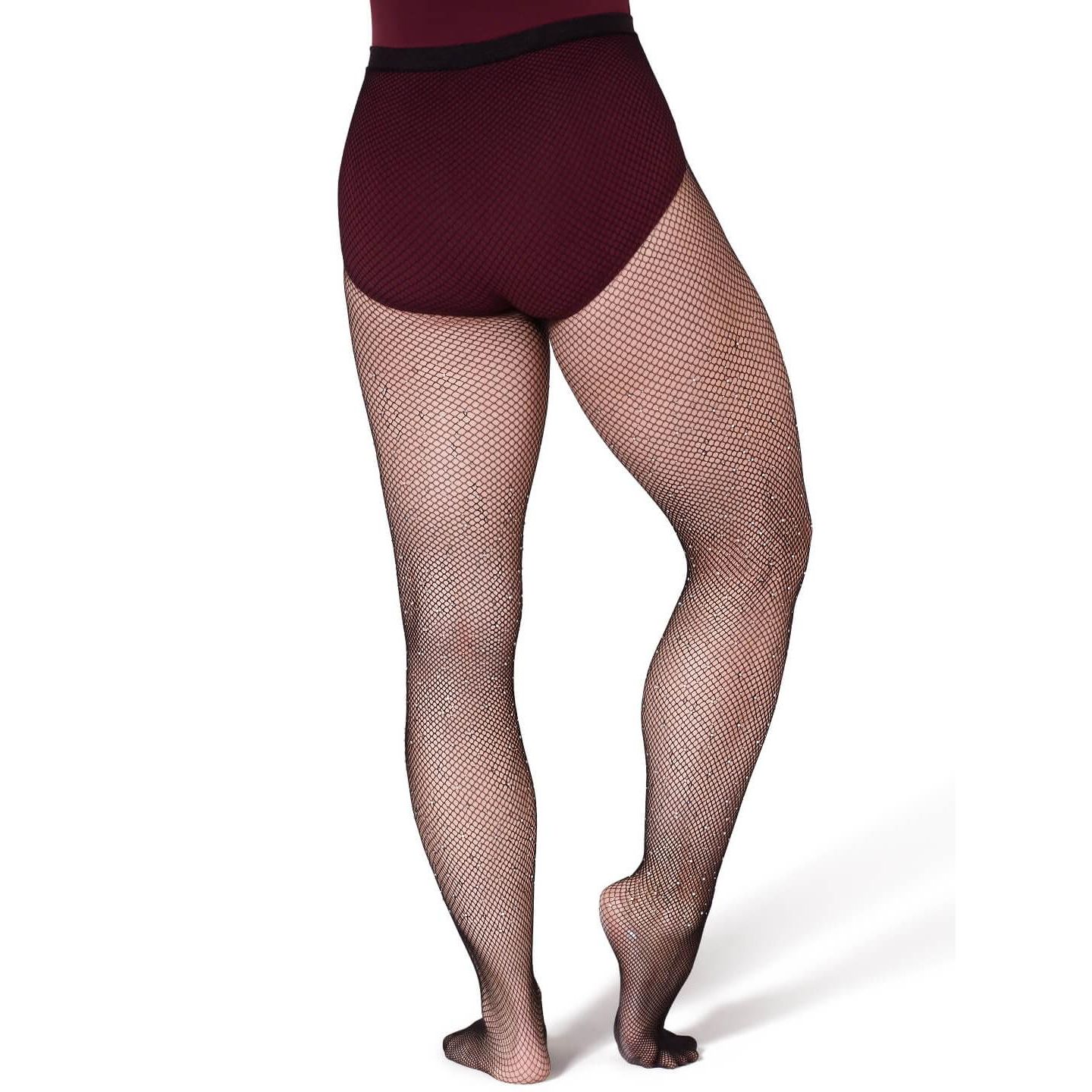 Женские колготки в сетку Capezio со стразами, цвет: Чёрный — фото 3