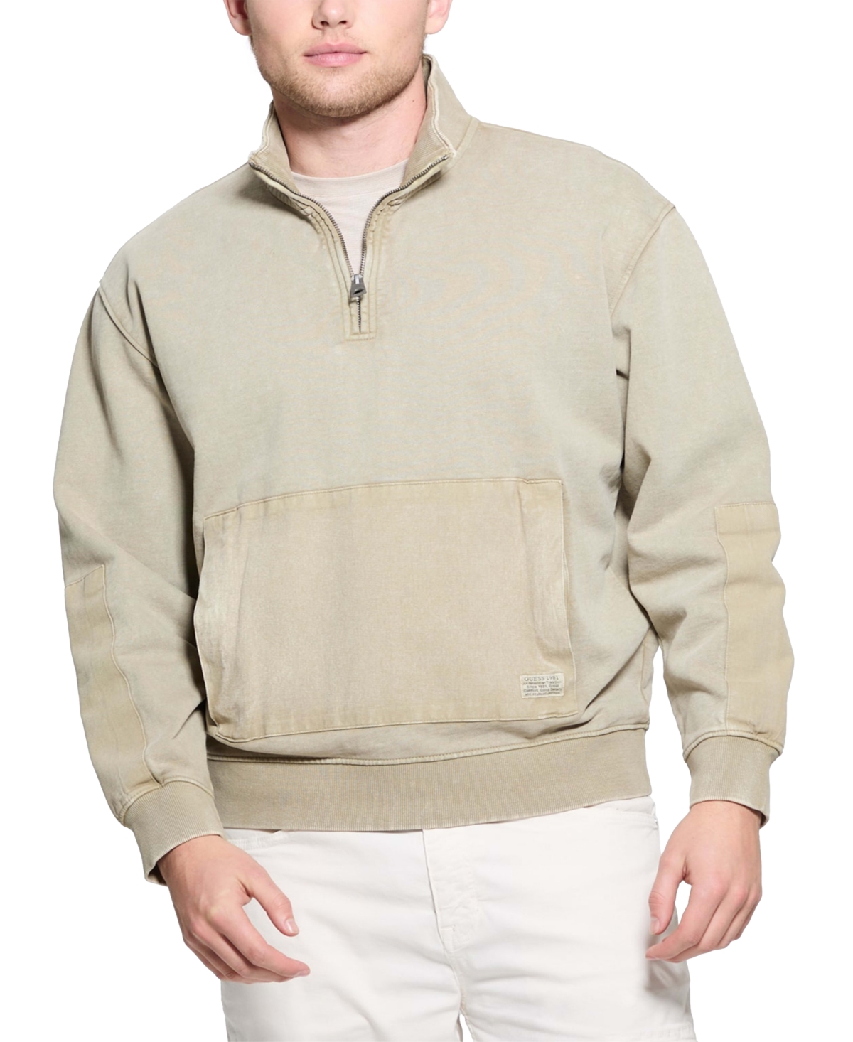 Men's Tyler Relaxed Fit Long Sleeve Quarter-Zip Sweatshirt - White