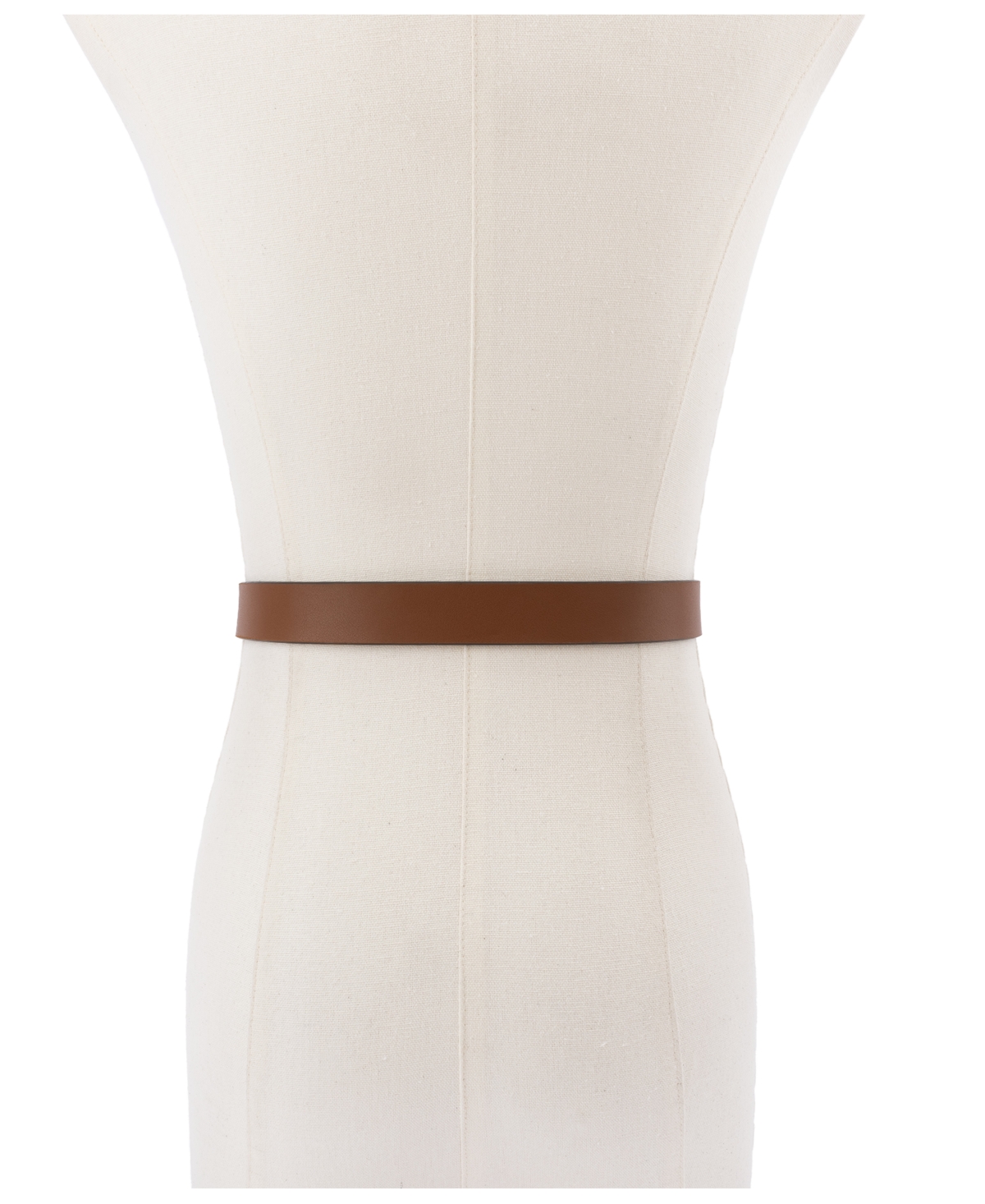 Michael Kors 25mm Double Ring Leather Belt In Luggage