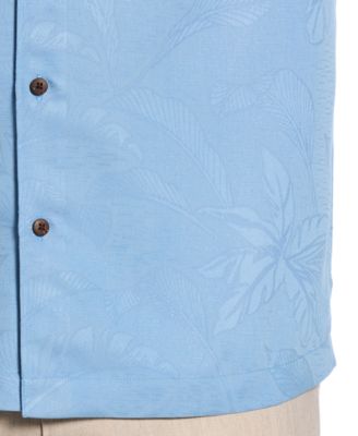 Men's Palm Print Short-Sleeve Button-Down Shirt