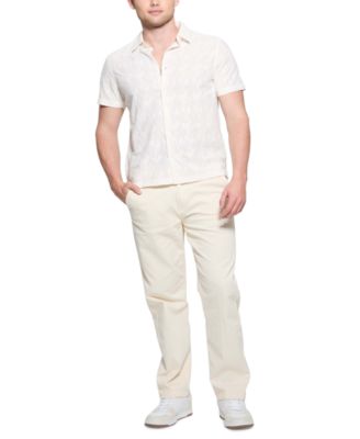 Men's Jacoby Relaxed Fit Short Sleeve Button-Front Embroidered Shirt