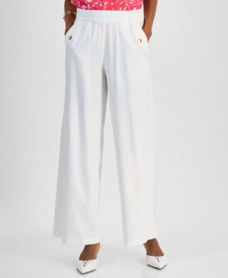 Petite Wide-Leg Pull-On Pants, Exclusively at Macy's