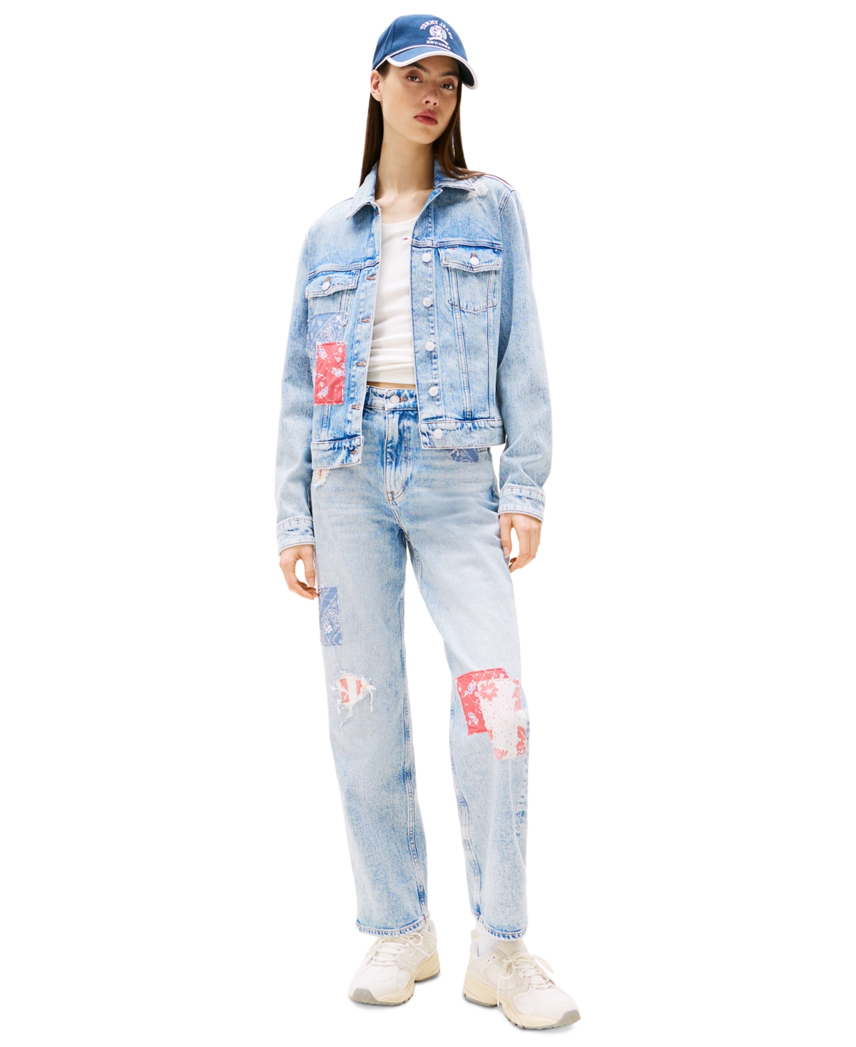 TOMMY JEANS WOMEN'S PATCHWORK CLASSIC DENIM TRUCKER JACKET 