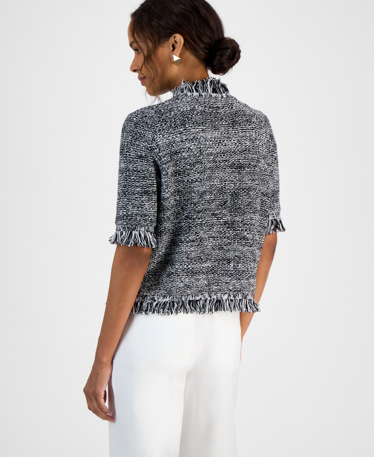 Inc International Concepts Petite Short-sleeve Cardigan, Exclusively At Macy's