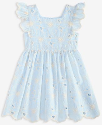 Toddler and Little Girls Enlarged Flora Eyelet Dress