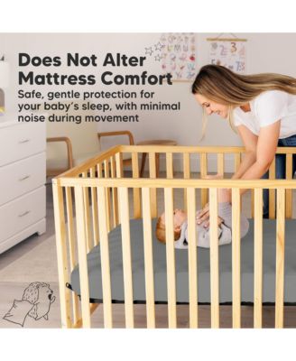 2-Pack Protect+ Waterproof Crib Mattress Protector Covers, Mavy Quilted Cotton Baby Mattress Topper, Toddler Crib Sheets