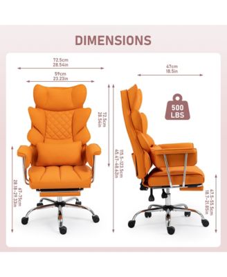 Faux Leather Gaming Chair, Ergonomic High-Back Office Chair With Tilt and Swivel, Reclining Computer Desk Chair for Women, Men