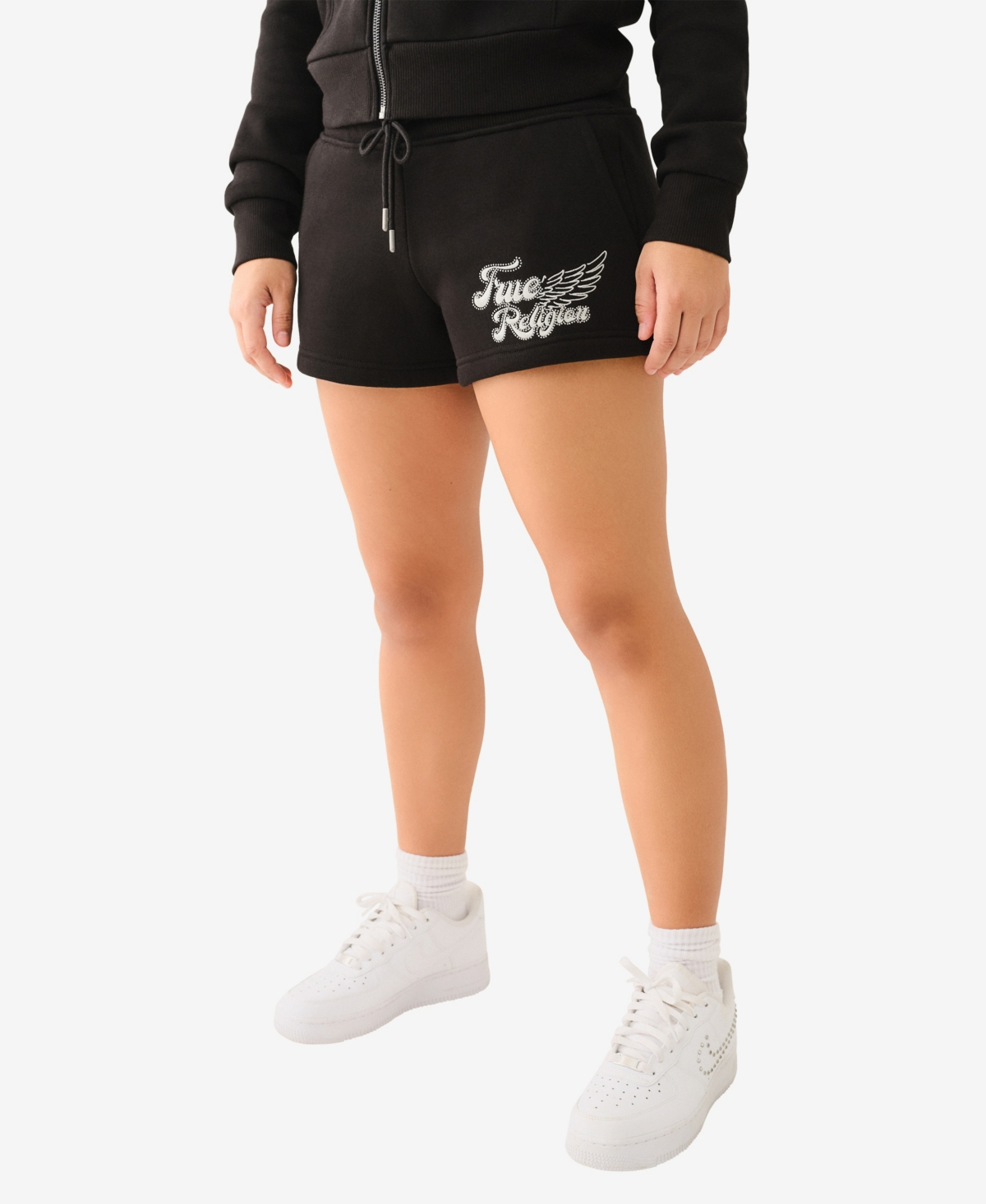 TRUE RELIGION WOMEN'S CRYSTAL WING LOUNGE SHORTS 
