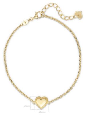 Sweet Heart Chain Bracelet in 14K Gold, 6.5 in adj to 7.5 in, approx. 2.5 grams.