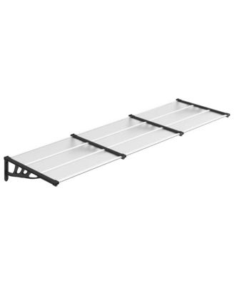 Door Canopy Black and Transparent 117.1"x35.4" Polycarbonate
