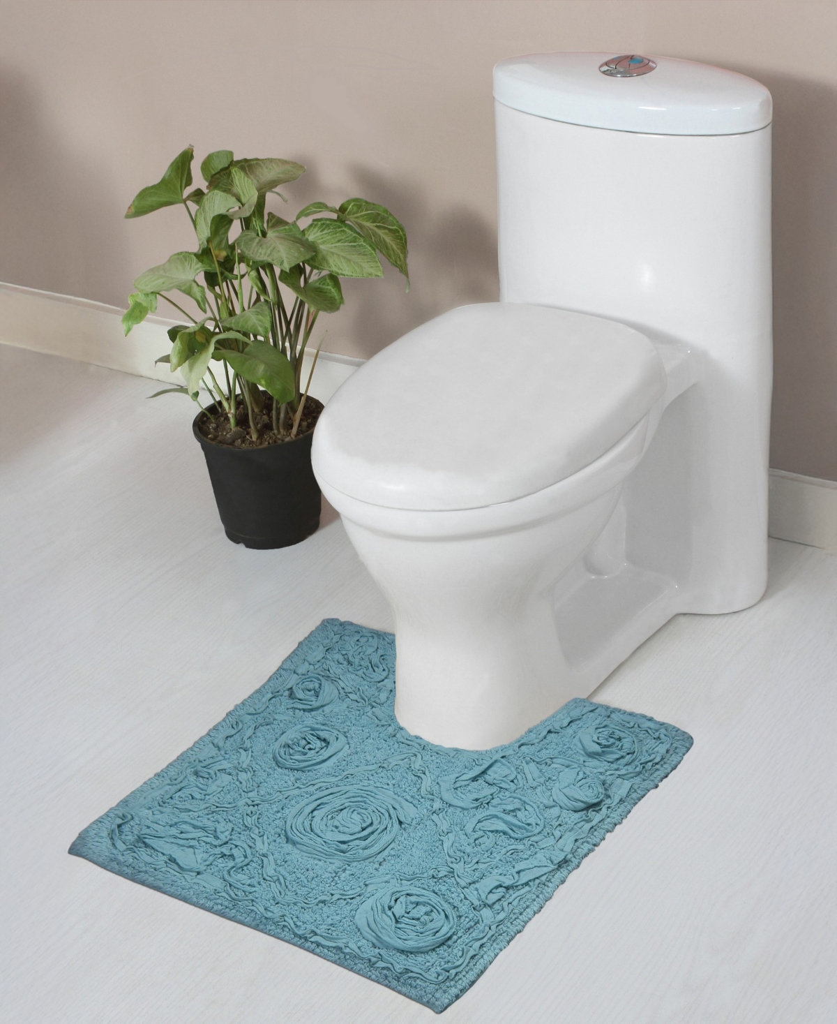 Home Weavers Modesto Bath Rug, 20" X 20" In Turquoise