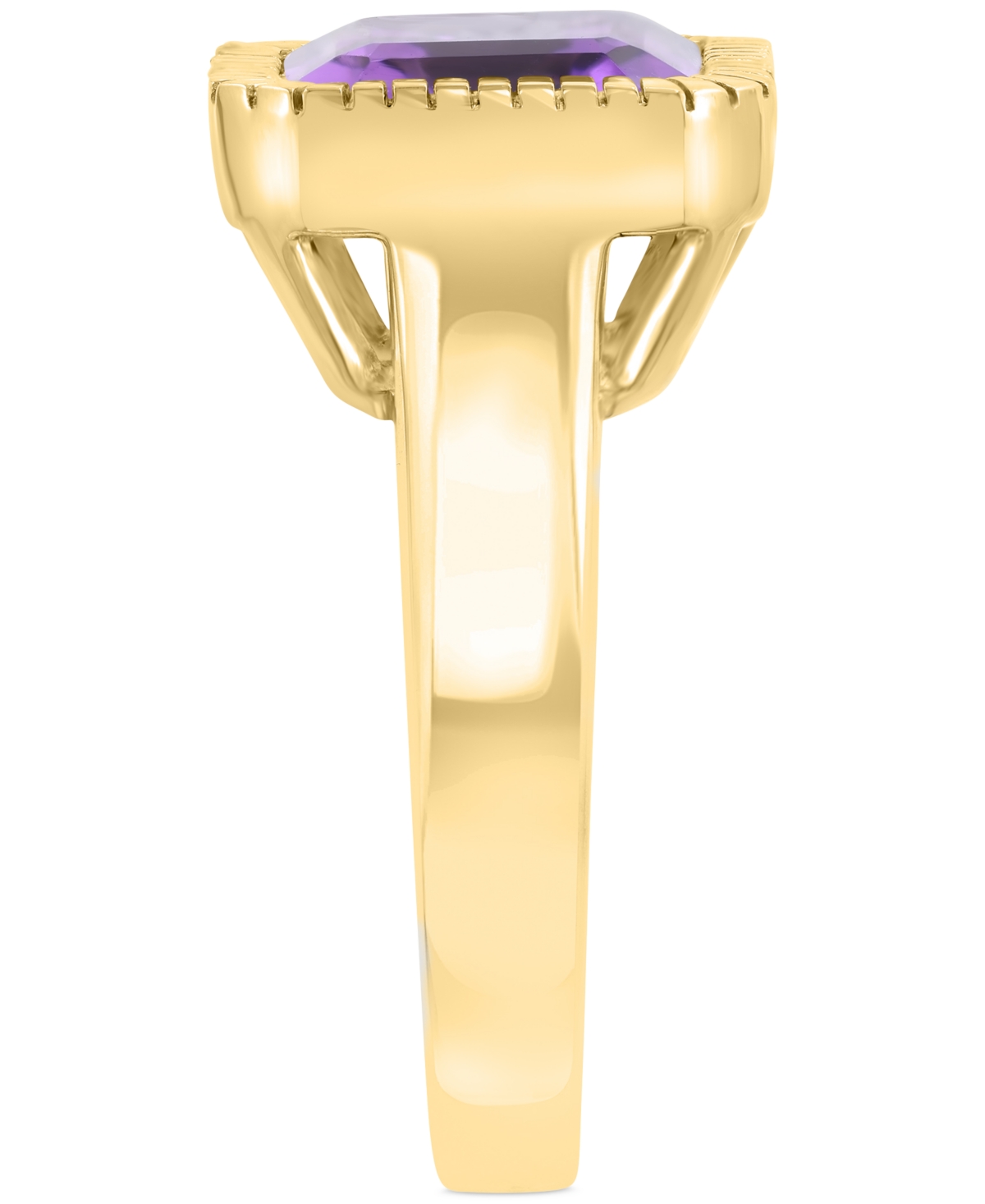 EFFY COLLECTION EFFY AMETHYST SOLITAIRE STATEMENT RING (5-3/8 CT. T.W.) IN 14K GOLD-PLATED STERLING SILVER 