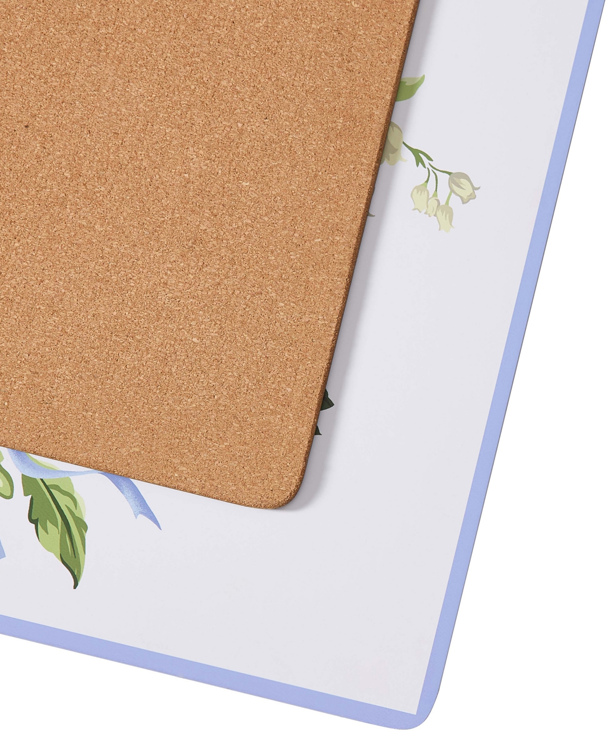 Laura Ashley Lily Of The Valley Cork Placemats Set Of 4, 16" X 12" In Lily Of The Valley