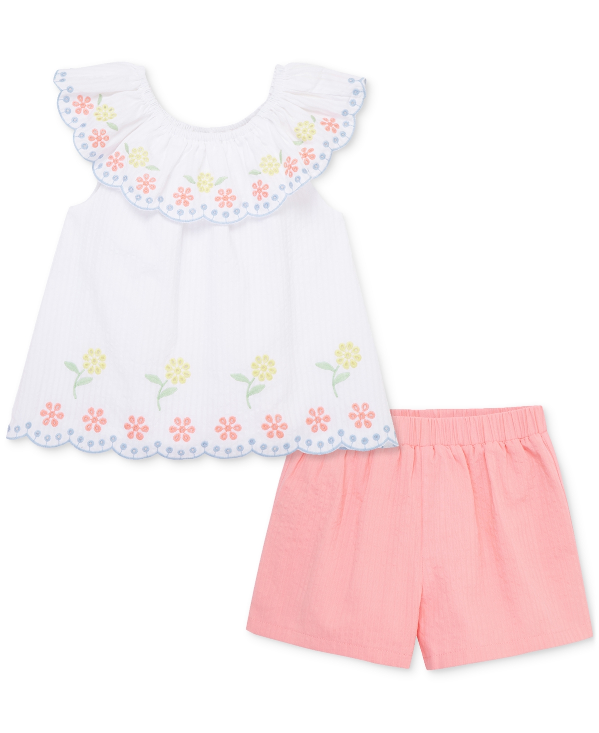 LITTLE ME BABY GIRLS 2-PC. EYELET TUNIC & SHORTS PLAY SET 