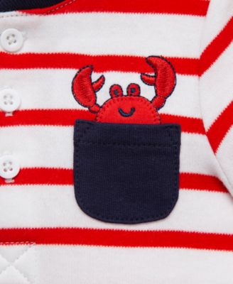 Baby Boys 2-Pc. Crab Stripe Bodysuit & Shorts Set