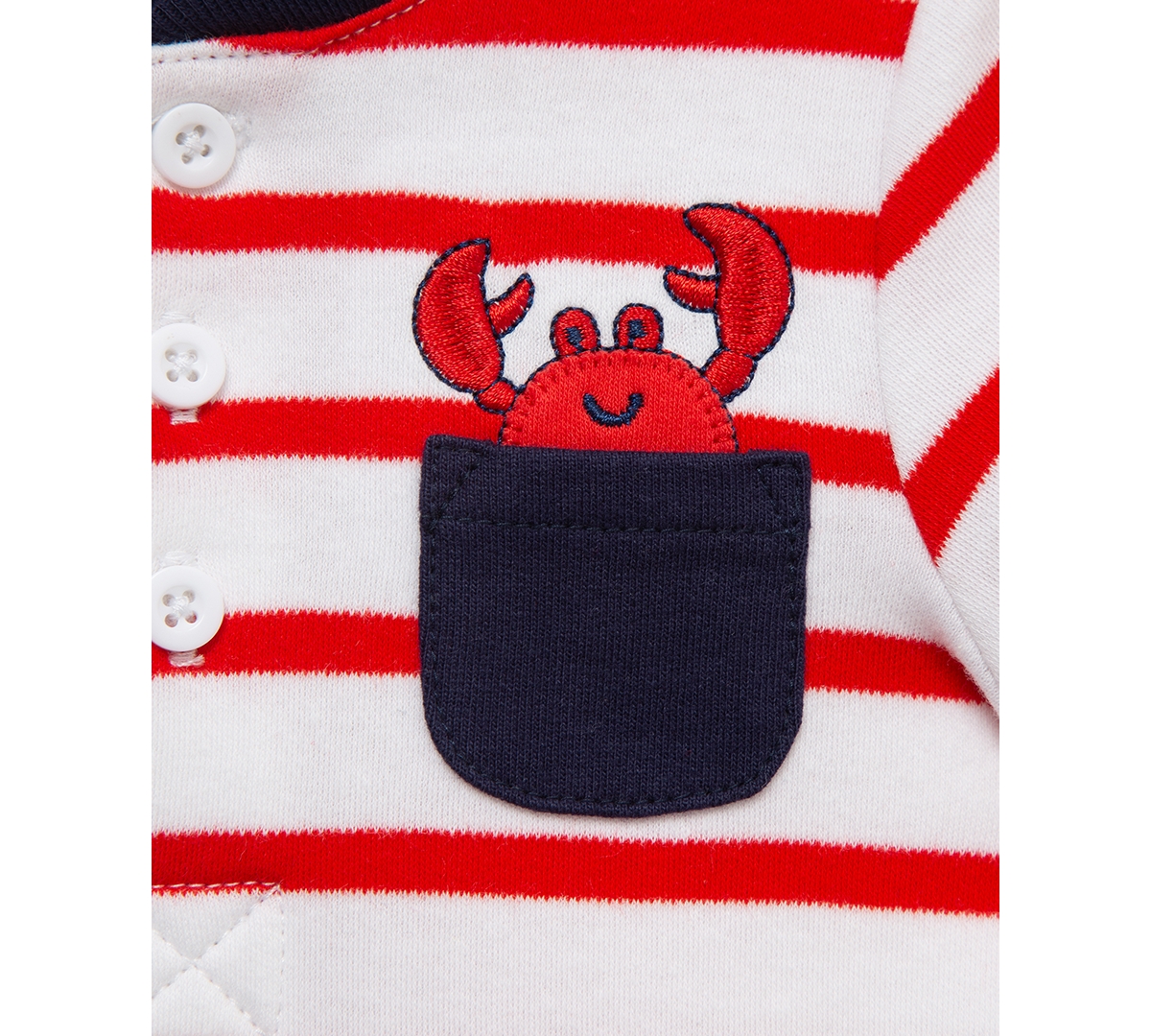 LITTLE ME BABY BOYS 2-PC. CRAB STRIPE BODYSUIT & SHORTS SET 