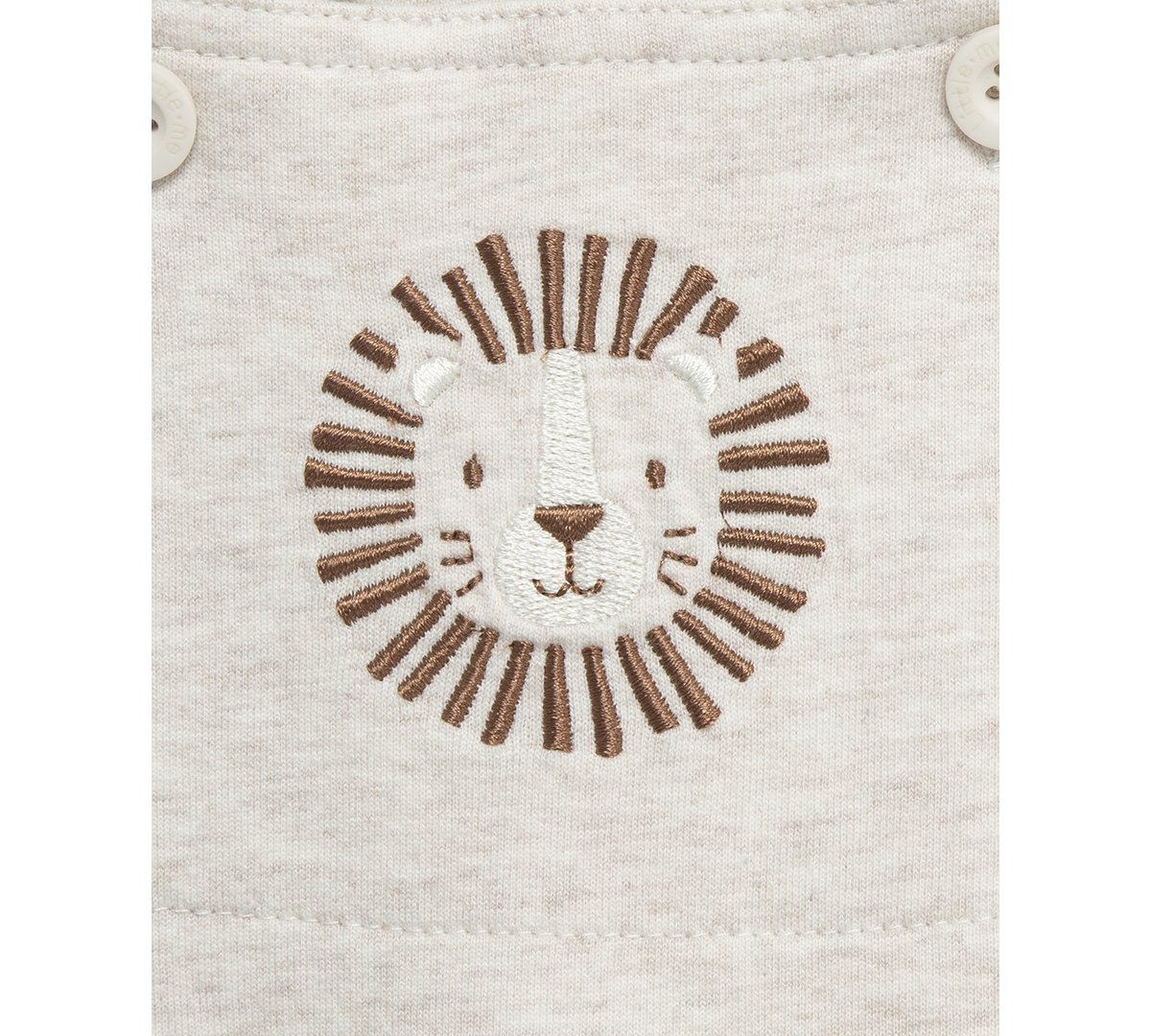 Little Me Baby Boys 2-pc. Stripe T-shirt & Lion Shortall Set In Oatmeal