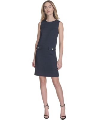 Tommy Hilfiger - Women's Sleeveless Flap-Pocket Shift Dress
