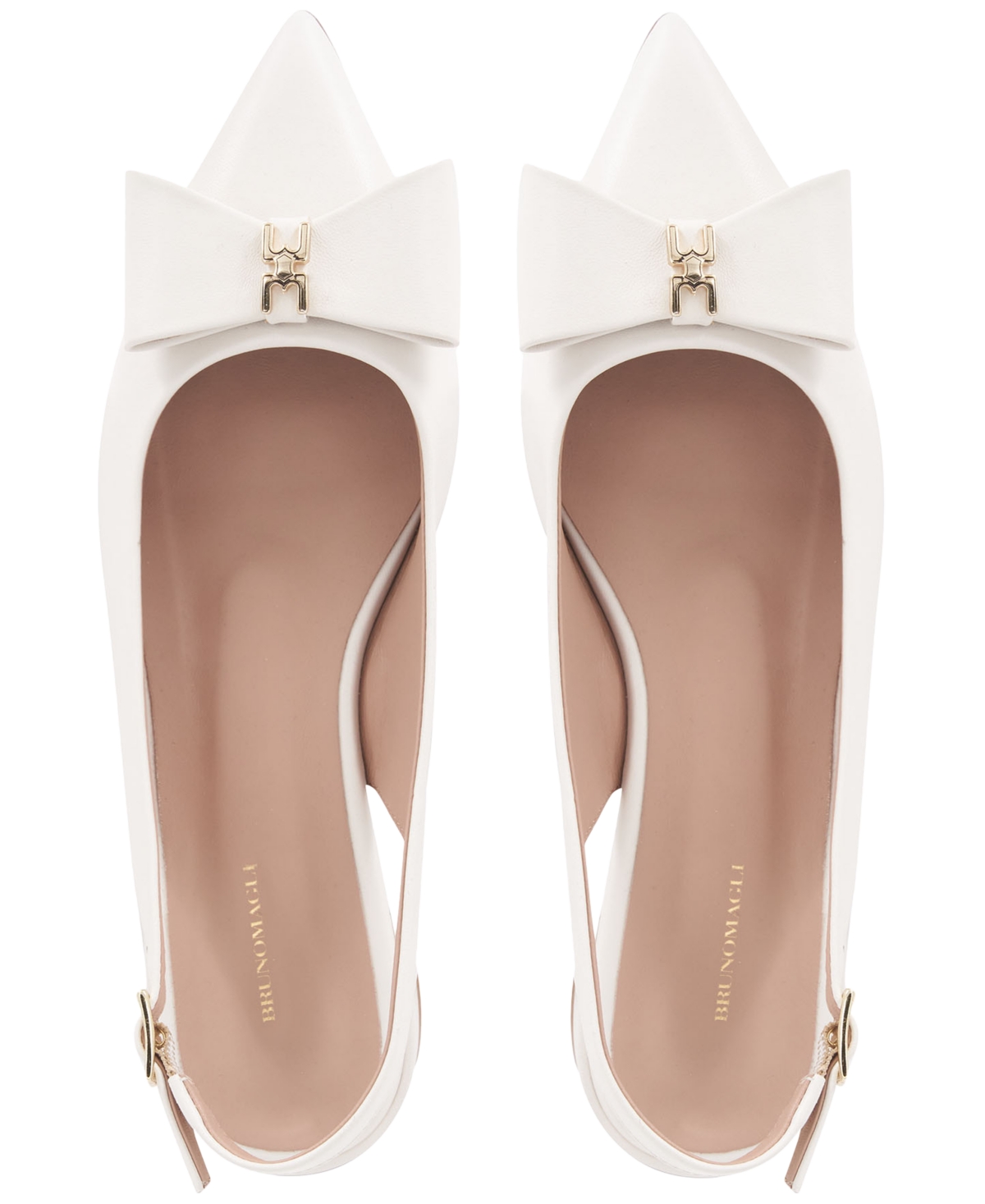 Bruno Magli Bella Pointed Toe Slingback Flat In Bone