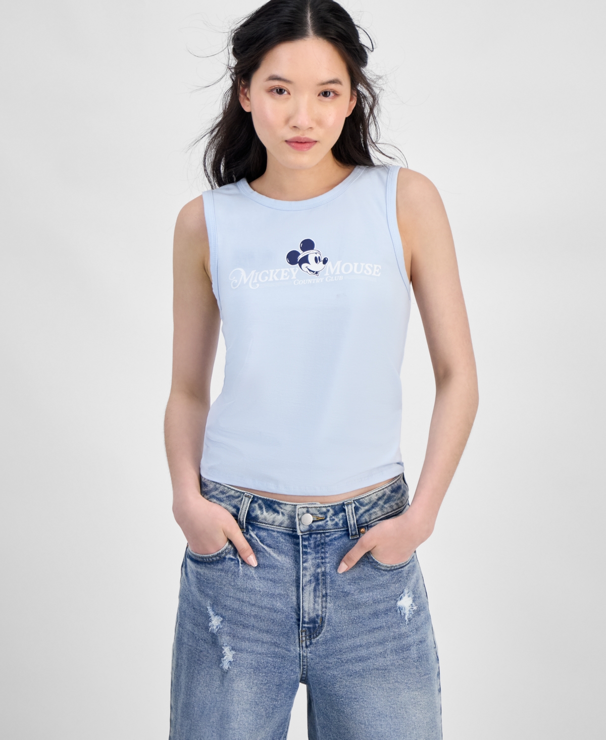 Juniors' Mickey Mouse Country Club Tank Top - Blue