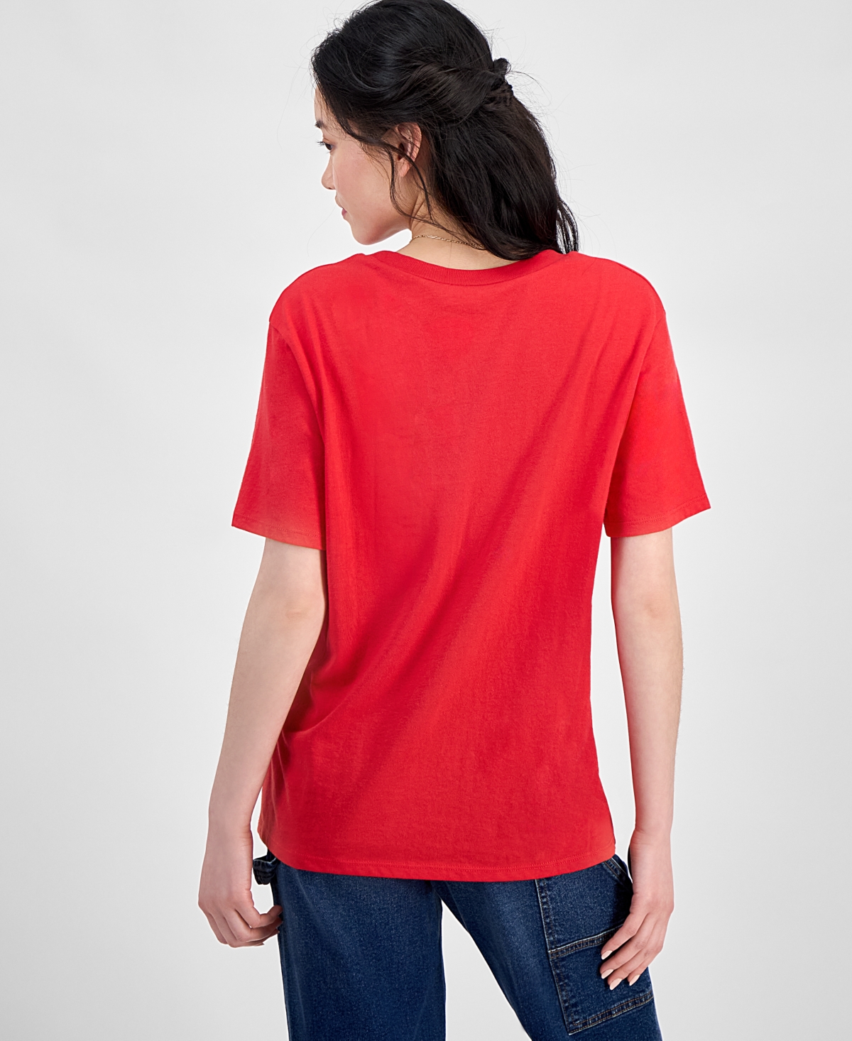 Disney Juniors' Mickey Mouse All Smiles Ahead Graphic T-shirt In Red