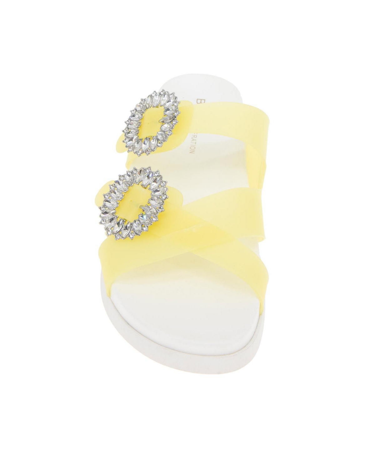 Bcbgeneration Jia Rhinestone Slide Sandal In Butter