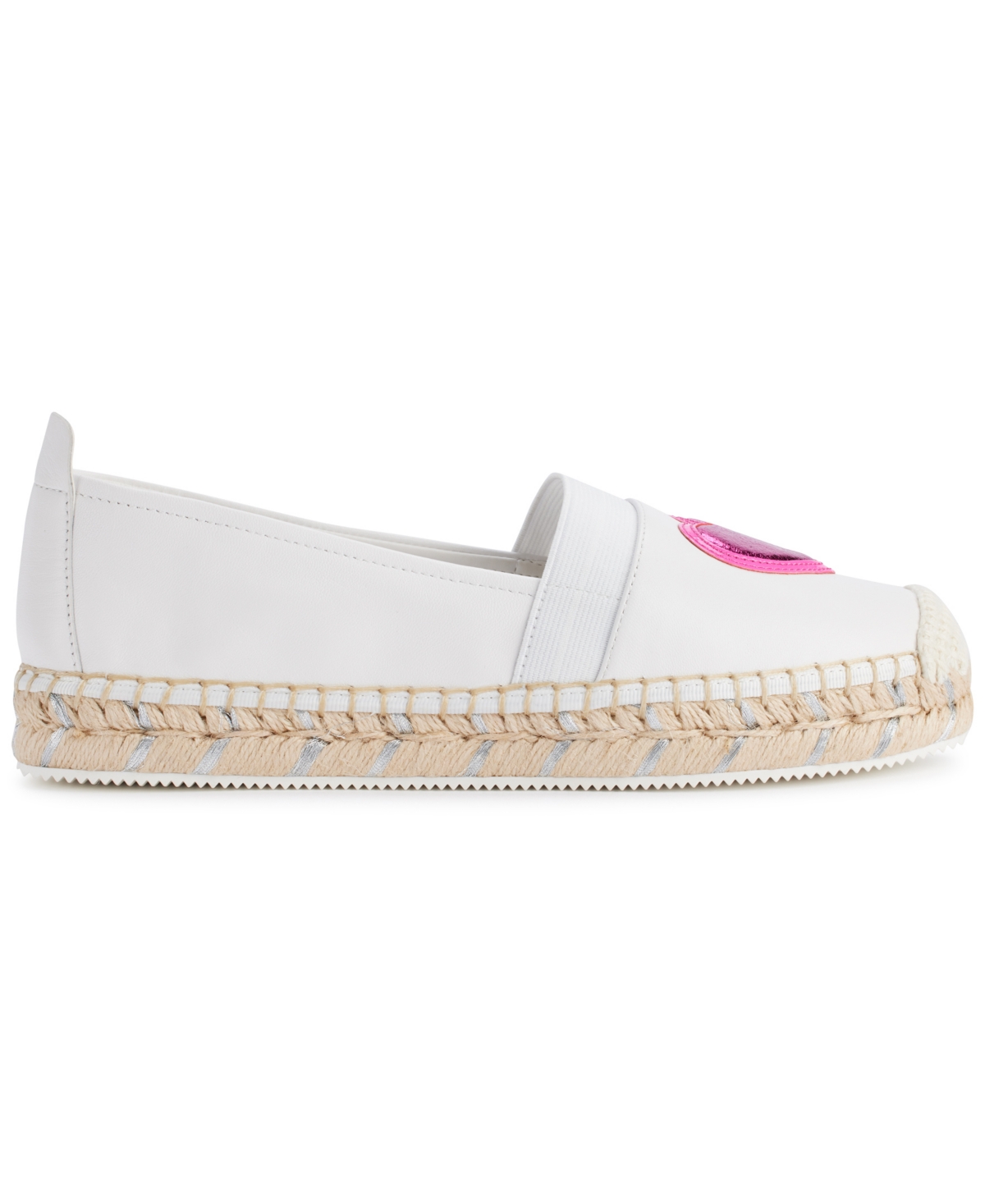 Karl Lagerfeld Women's Manika Heart Patch Espadrille Flats In Bright White
