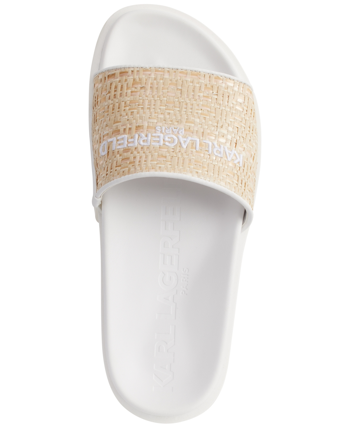 Karl Lagerfeld Paris Hazlet Slide Sandal In Natural,bright White
