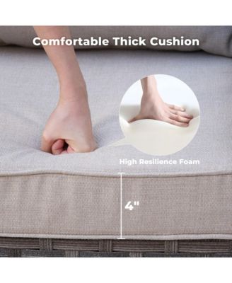 Patio Furniture Set,12 Pieces Outdoor Sectional Sofa Couch Set,Patio Conversation Set with Modular Wicker Deep Seat Chairs,Comfy Cushions,Side Table,Orange Red