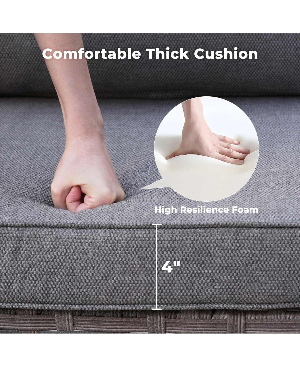 Xizzi Patio Furniture Set,12 Pieces Outdoor Sectional Sofa Couch Set,Patio Conversation Set with Modular Wicker Deep Seat Chairs,Comfy Cushions,Side T