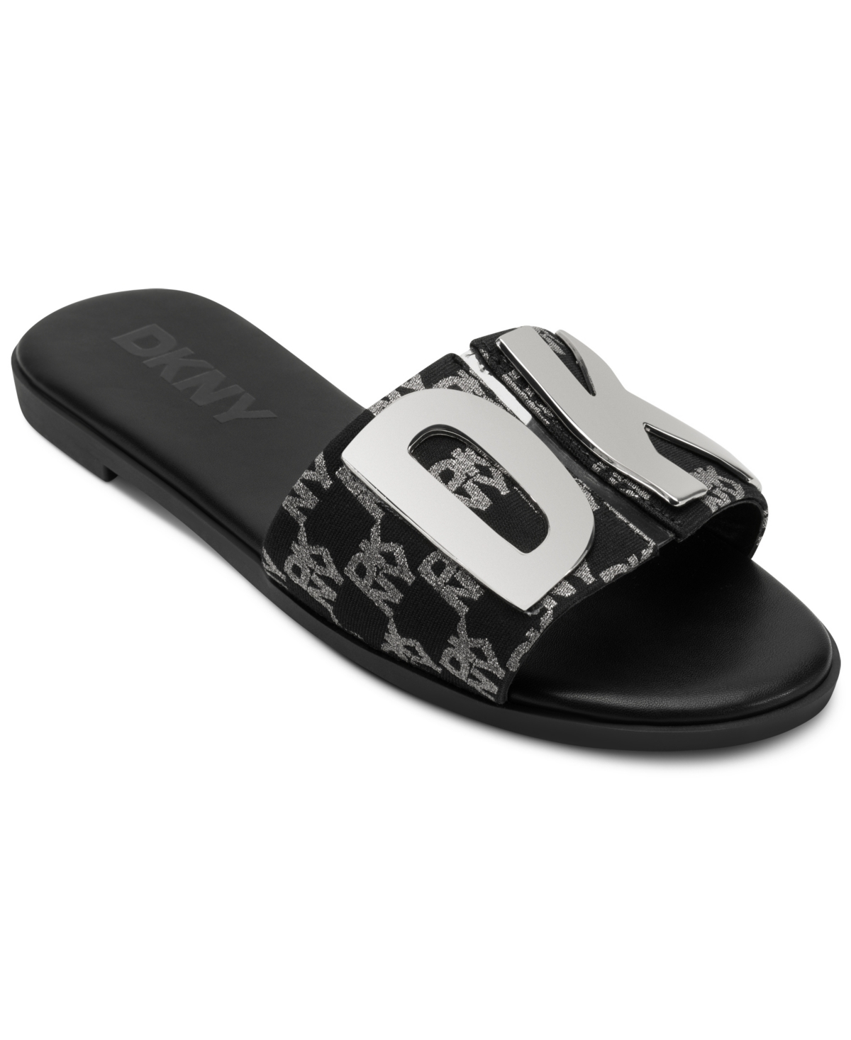 Women's Waltz Slip-On Flat Sandals - Black, Nickel