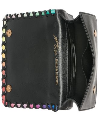 Simone Flap Crossbody with Rainbow Stitching 