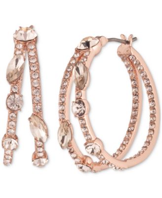 Givenchy - Small Mixed Crystal Split-Hoop Earrings, 0.86"