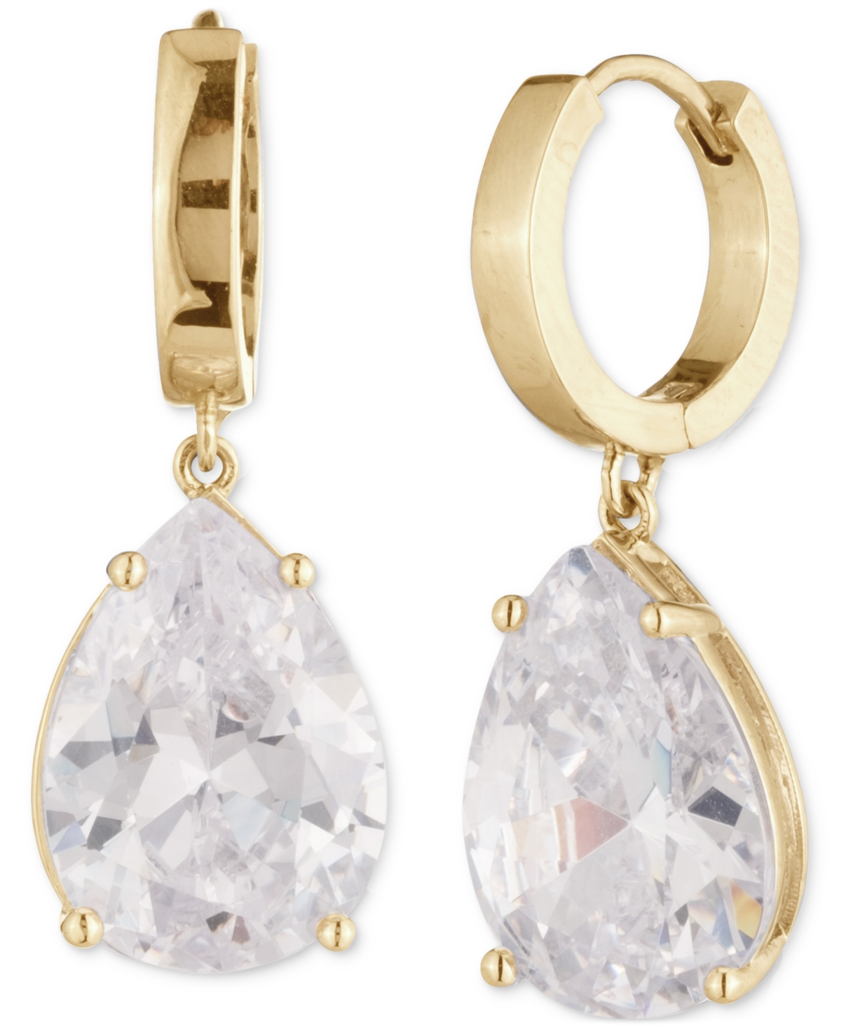 Givenchy Pear-shape Cubic Zirconia Charm Hoop Earrings In Gold