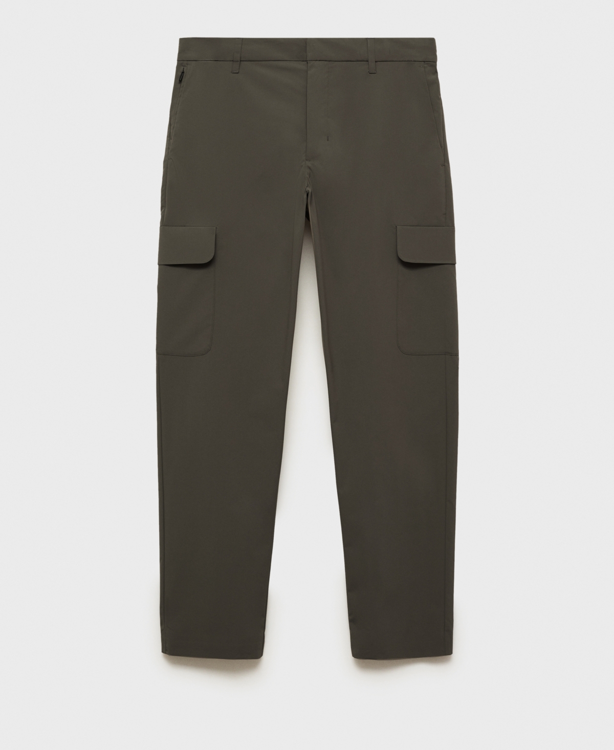 Mango Thermoregulating Slim Comfort Stretch Cargo Pants In Medium Green