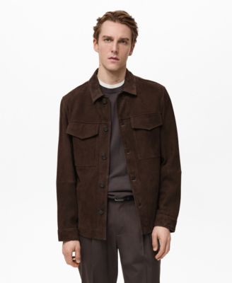 MANGO - Men's Pocketed Suede Jacket