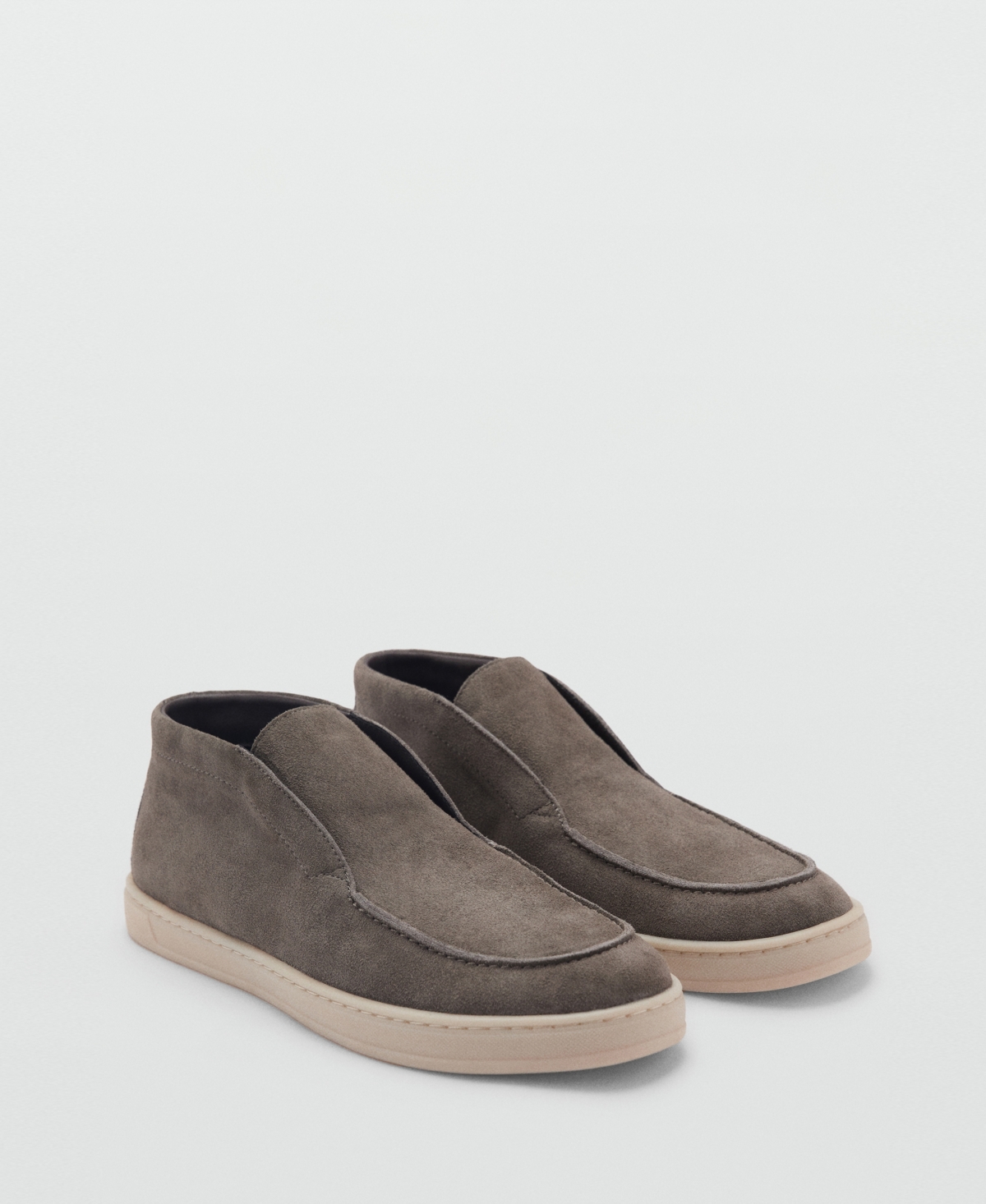 Mango Suede Slip-on Boot In Khaki