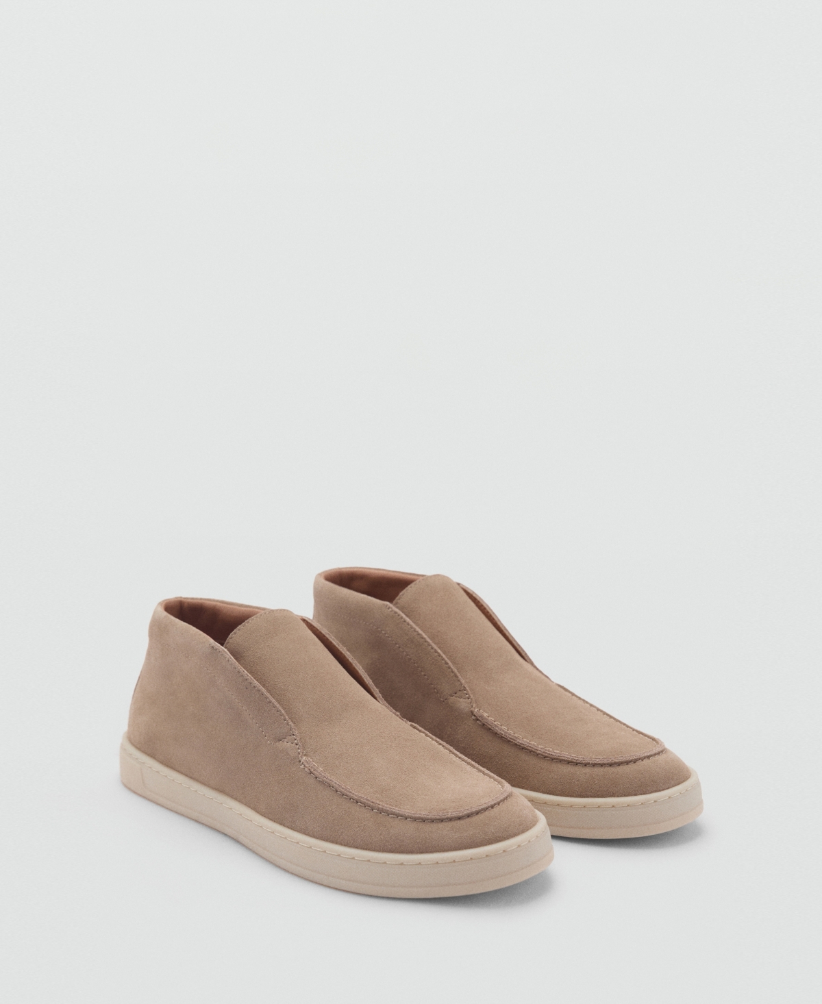 Mango Suede Slip-on Boot In Sand