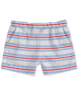 Baby Boys 2-Pc. Mickey Mouse Stripe Hoodie & Shorts Set