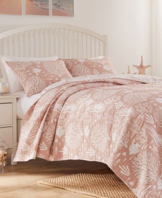 Marina Woven Jacquard Reversible 3-Pc. Coverlet Set, Full/Queen