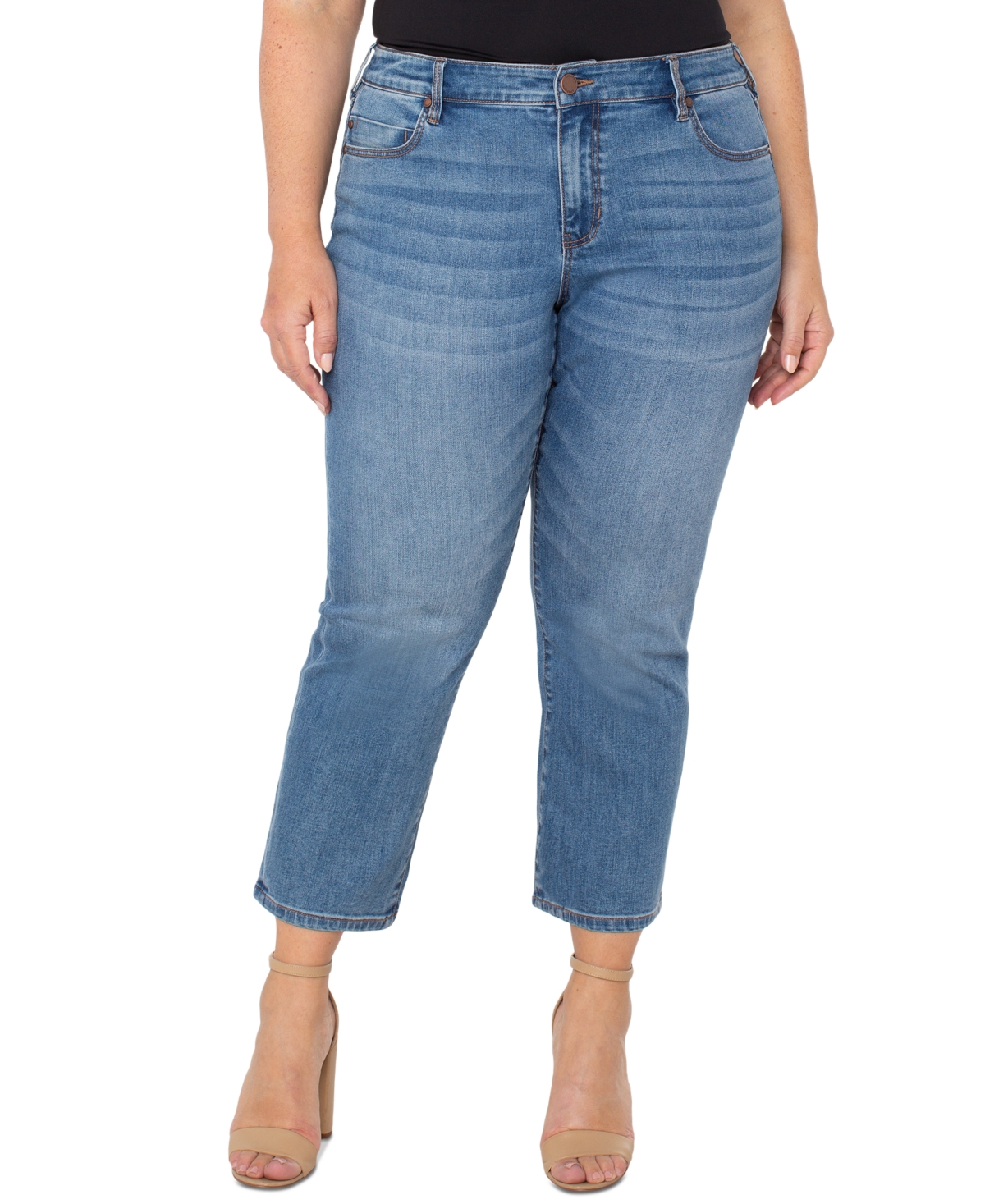 Liverpool Plus Size Kennedy Cropped Straight Leg Jeans In Temecula
