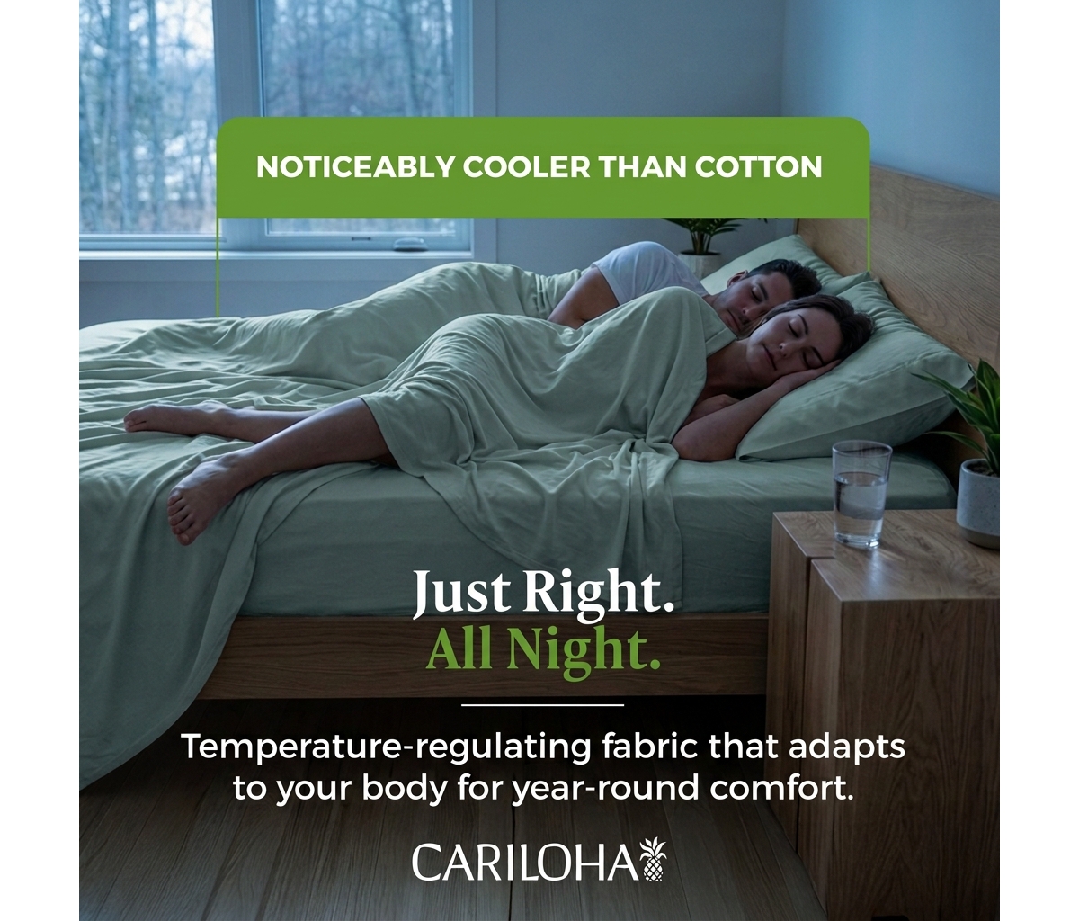 Cariloha Classic 4-Piece Twill Sheet Set | Tahitian Breeze | Full | Viscose Material |Extra soft, Cooling for Hot Sleepers, Corner Bands