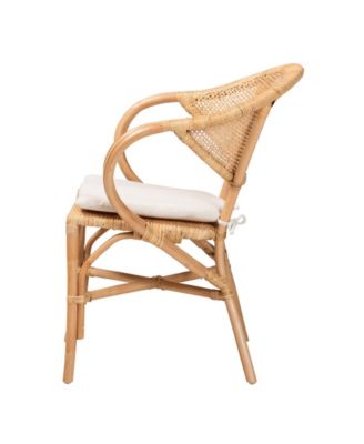 24" Finished Rattan Varick Modern Bohemian Dining Chair