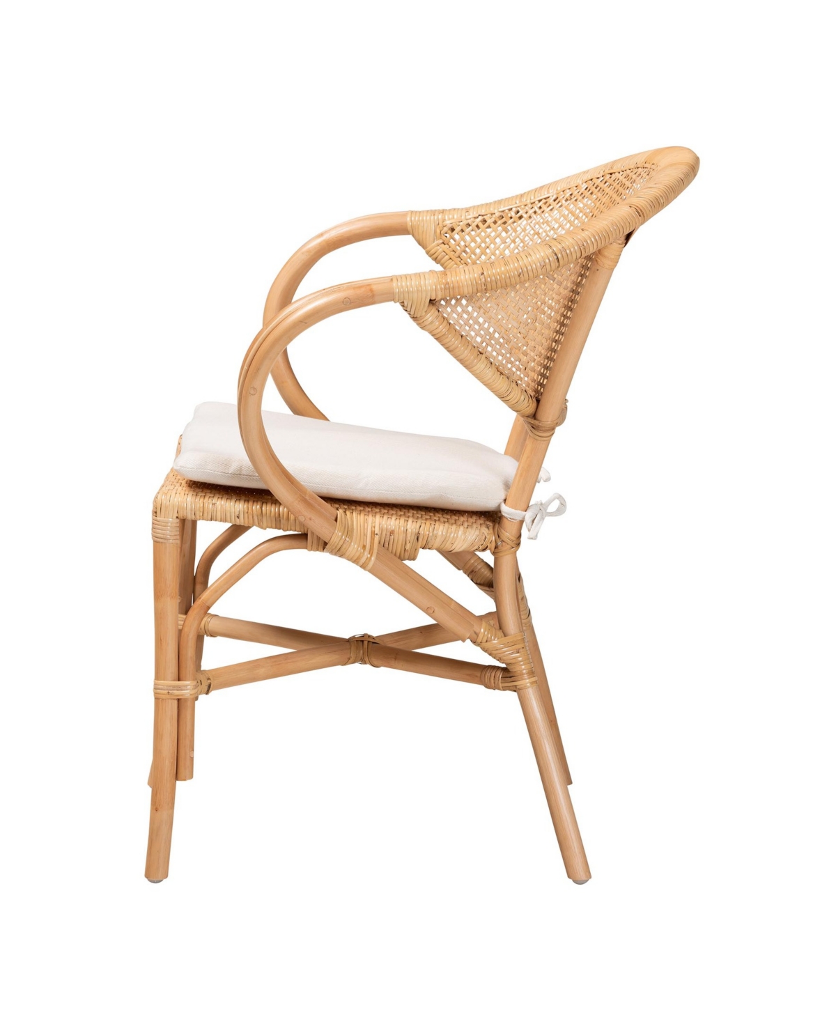 Bali & Pari 24" Finished Rattan Varick Modern Bohemian Dining Chair In Natural Brown