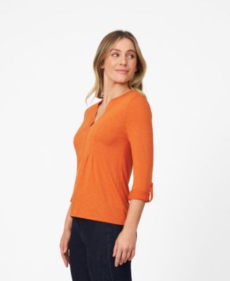 Women's Pintuck Pleat Henley Top