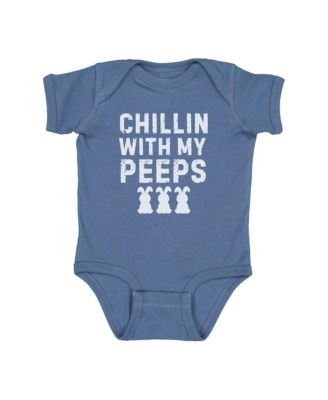 Baby Boys Chillin With My Peeps Easter Short Sleeve Bodysuit