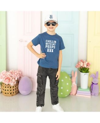 Toddler Boys Chillin With My Peeps Easter Short Sleeve T-Shirt