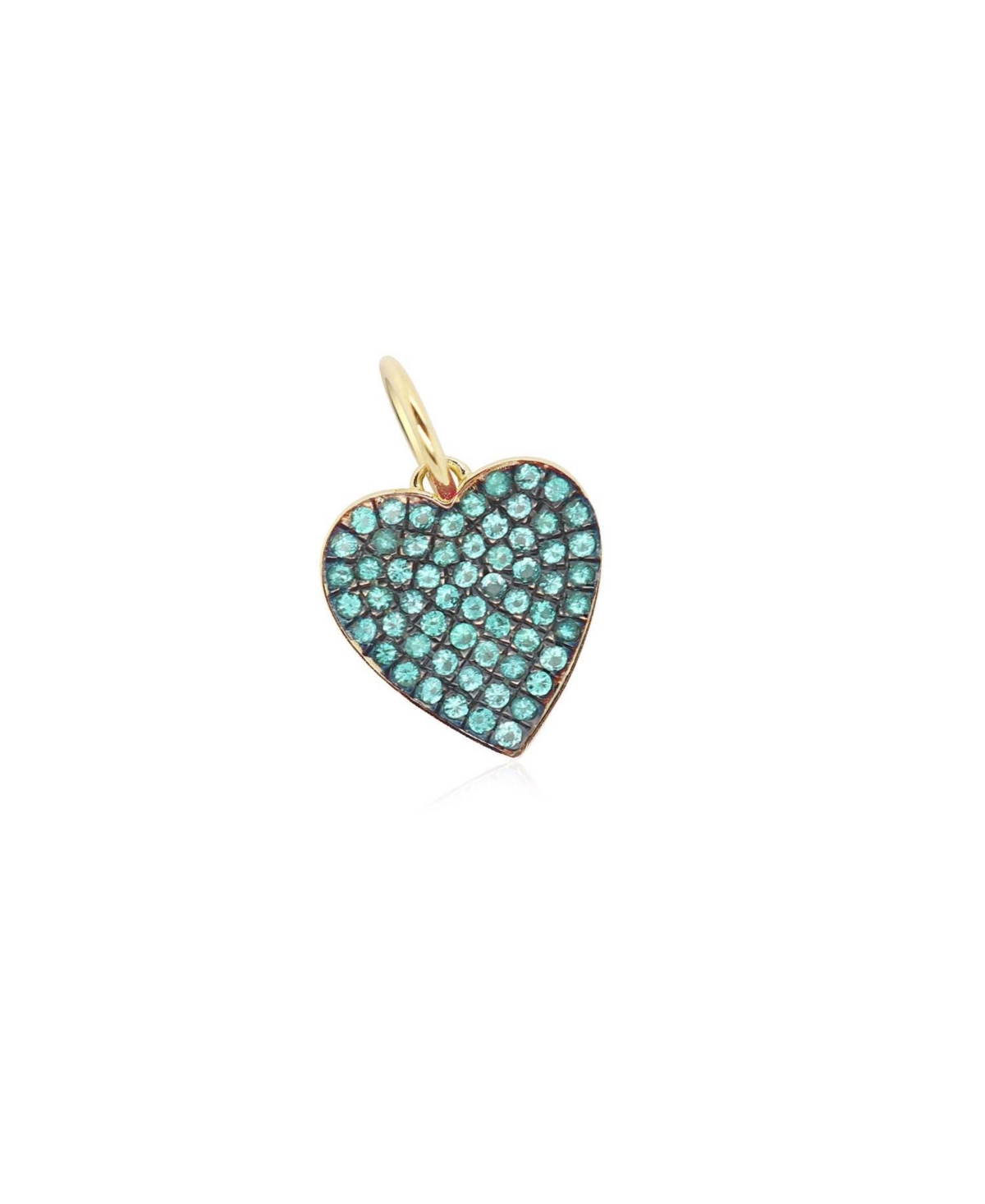 Emerald Heart Charm 14K Gold - Turquoise