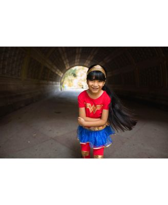 DC Comics Wonder Woman Girls Costume Dress Leggings and Headband 3 Piece Set Toddler to Big Kid