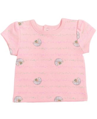 Baby Girls Star Wars Yoda French Terry Snap Short Overalls T-Shirt and Headband 3 Piece Outfit Set